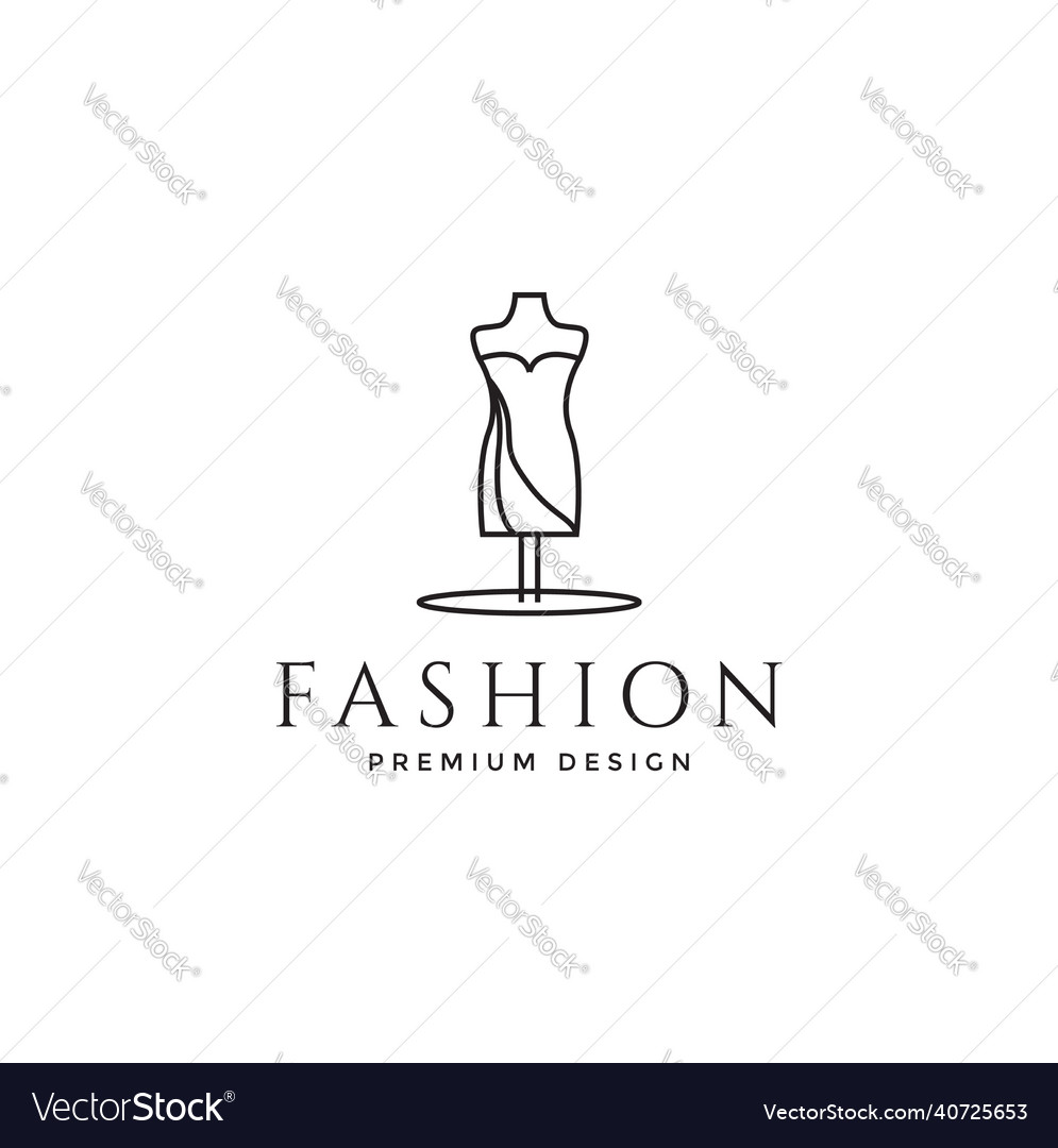 Dress mannequin fashion female logo design Vector Image