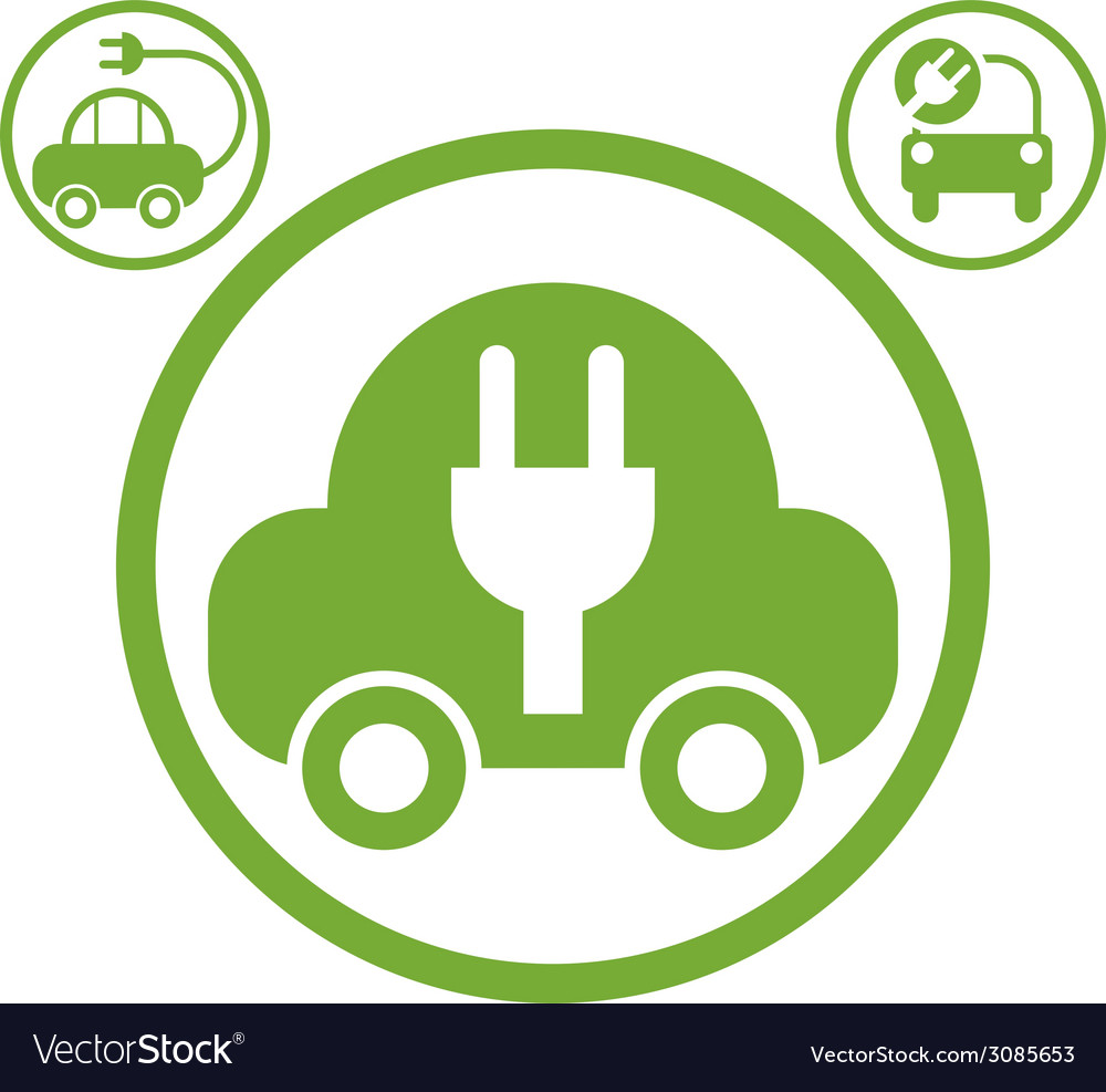 Electric car simple icon Royalty Free Vector Image