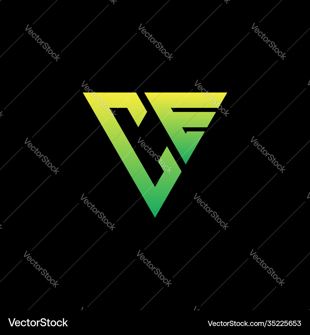 Initial triangle logo monogram with shape Vector Image