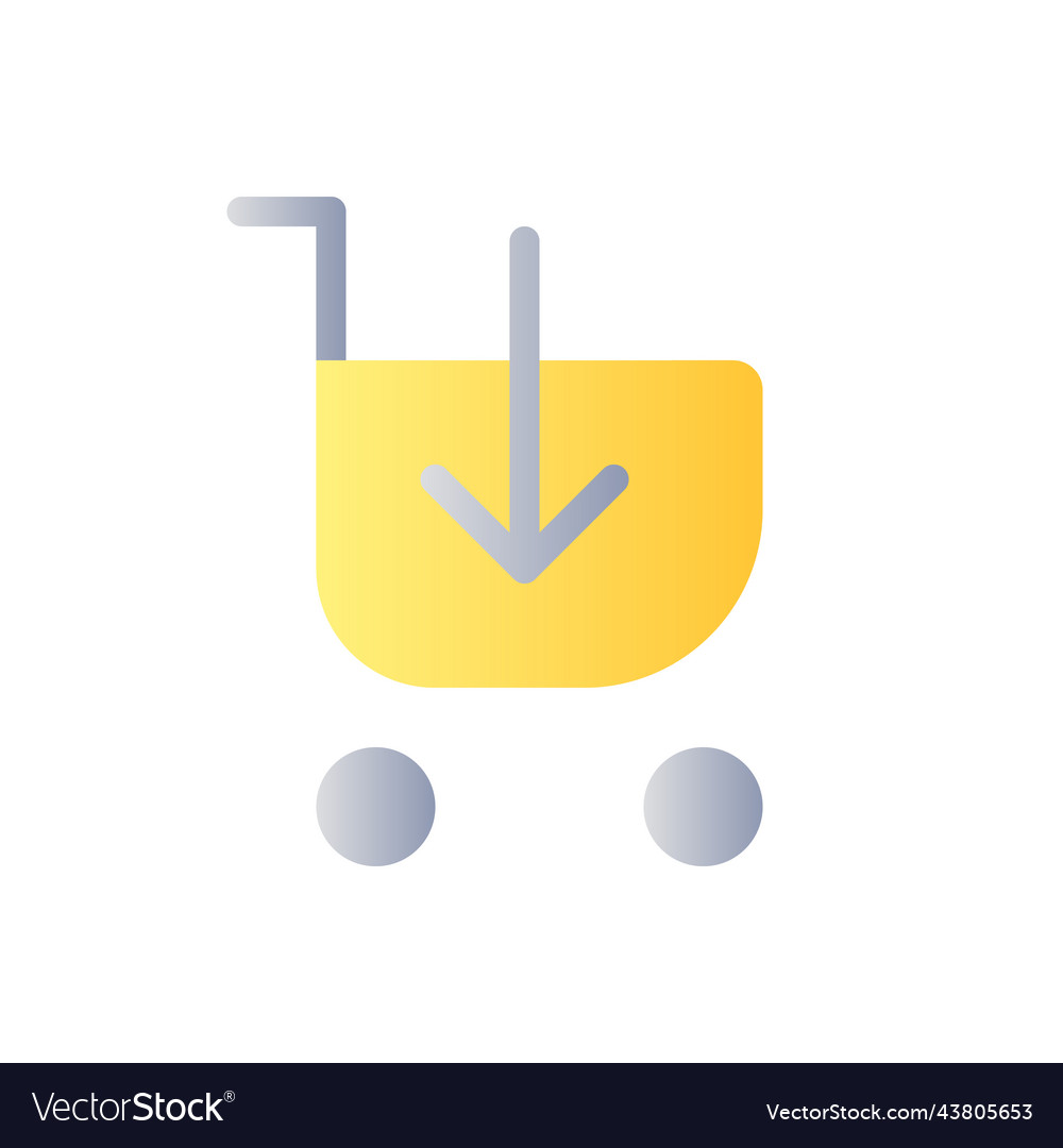 Loading shopping cart flat gradient color ui icon vector image Loading shopping cart flat gradient color ui icon