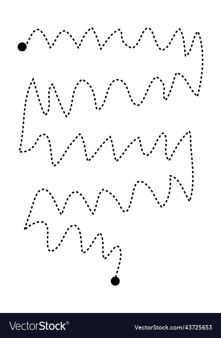 Prewriting tracing lines and curve shapes element vector image Prewriting tracing lines and curve shapes element