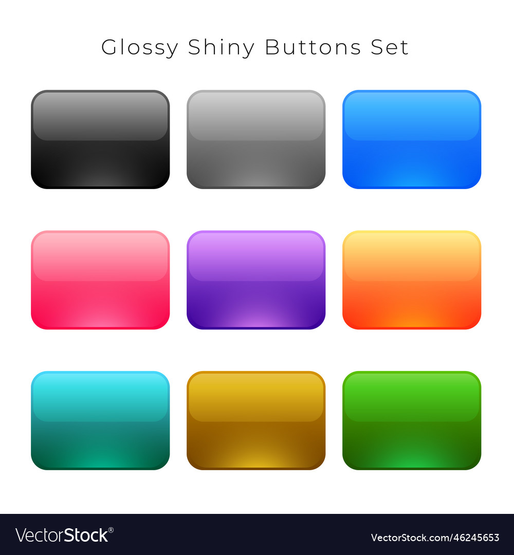 Shiny glossy empty buttons set