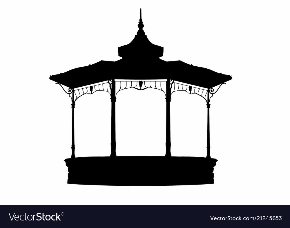 Silhouette A Charming Gazebo Royalty Free Vector Image