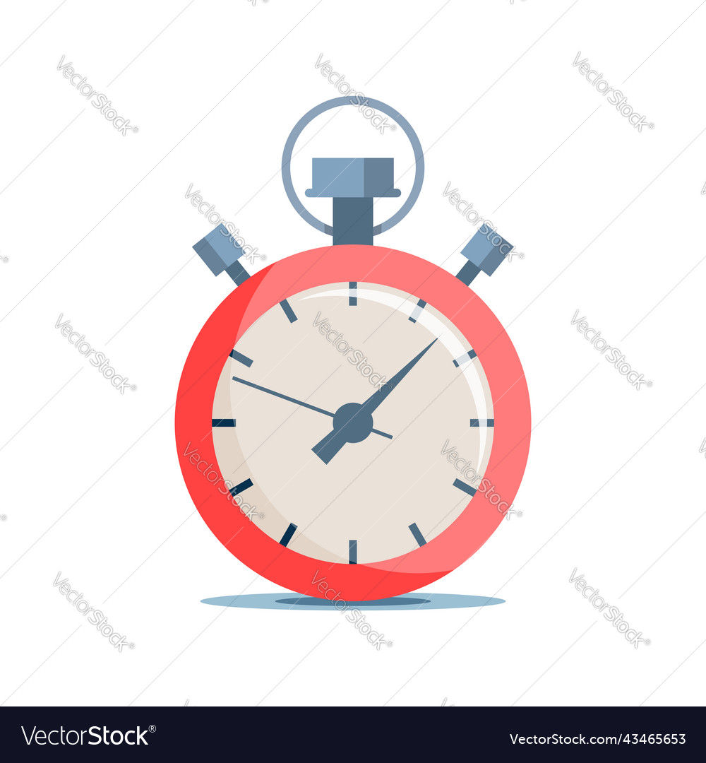 Stopwatch icon in flat style timer on isolated