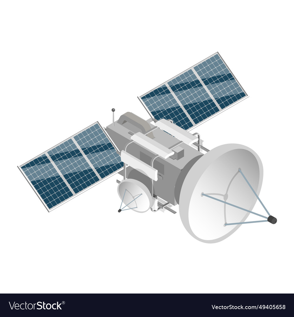3d isometric flat set of spacecraft Royalty Free Vector