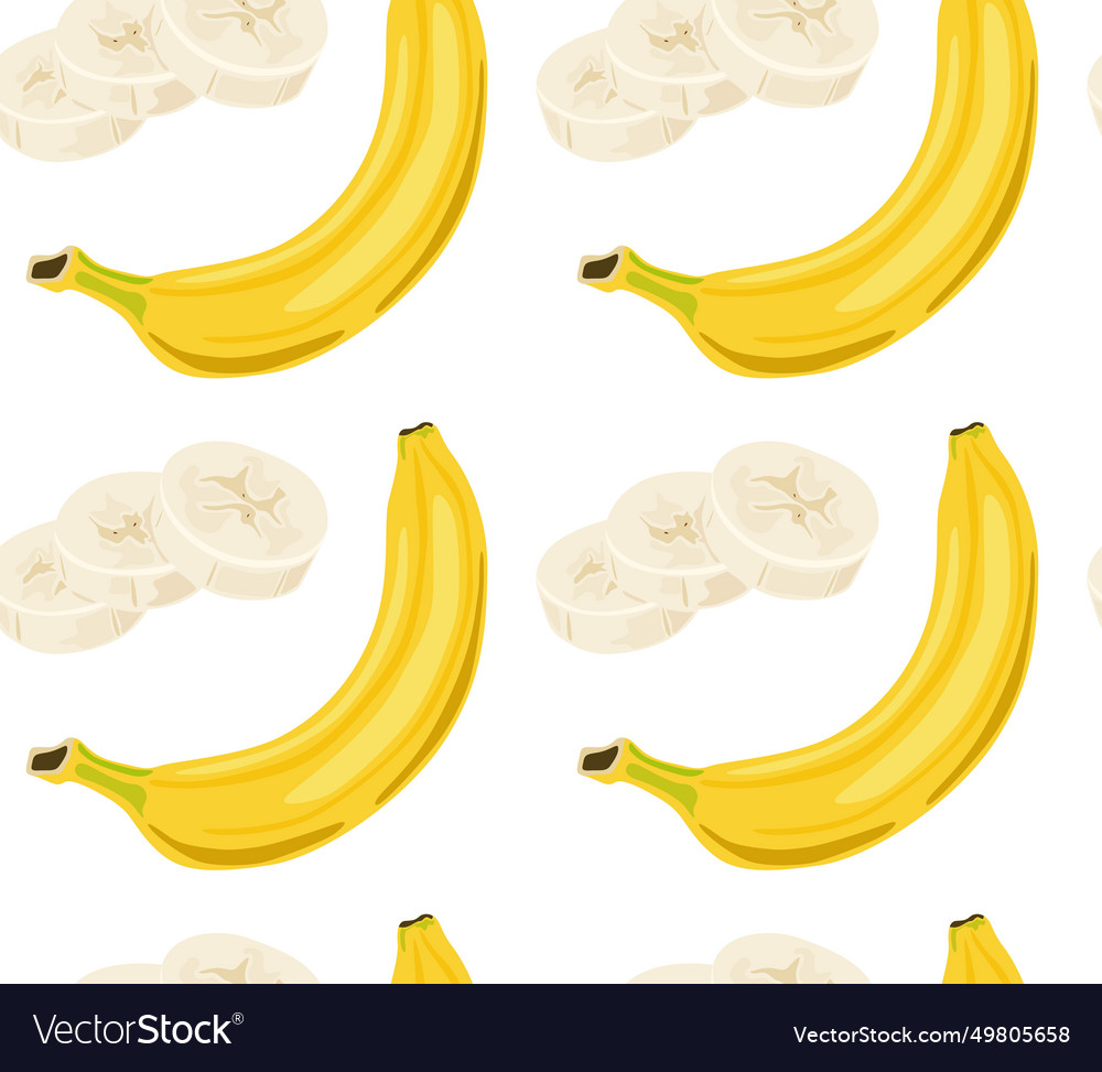 A whole yellow banana and its slices