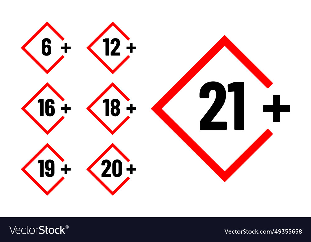 Age restriction icon set recommended limit