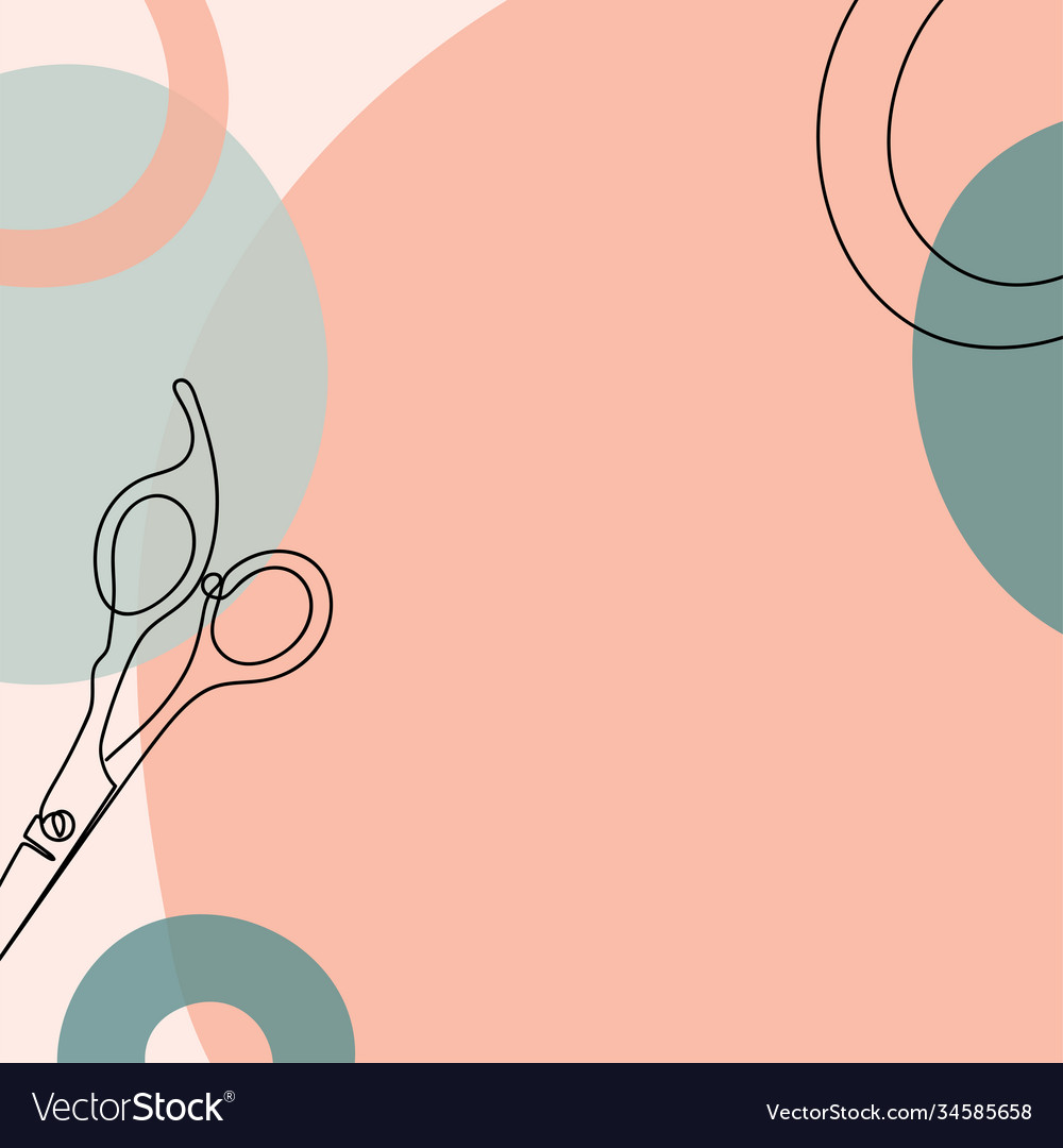Background with scissors in a linear style vector image Background with scissors in a linear style