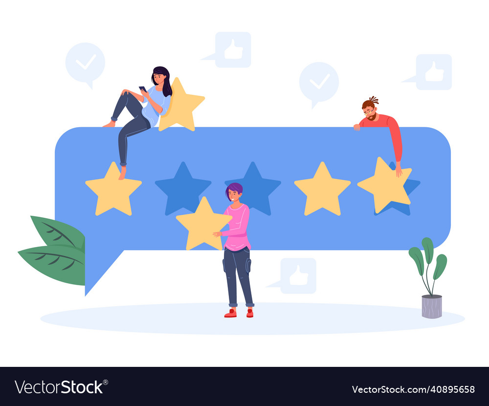 Customer giving evaluation people choosing star Vector Image