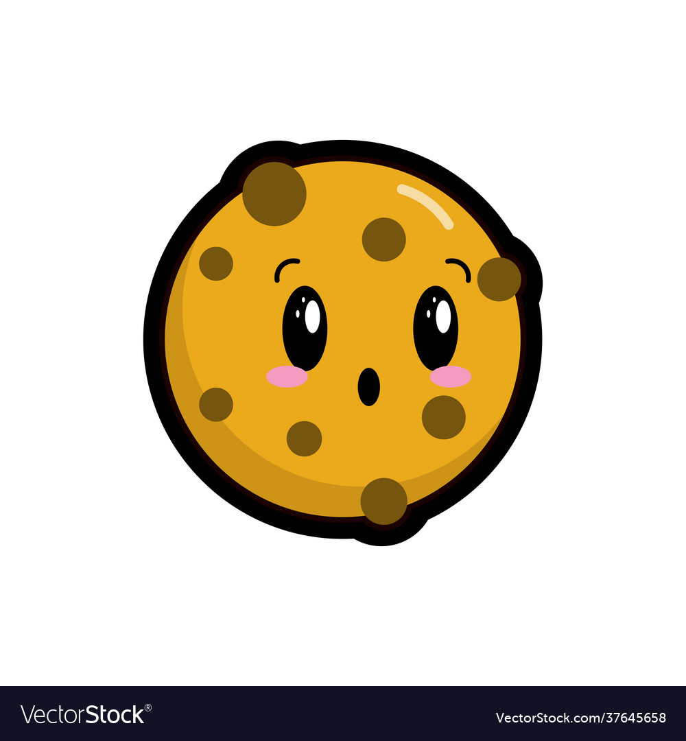 Cute comic kawaii cookie emotional character Vector Image