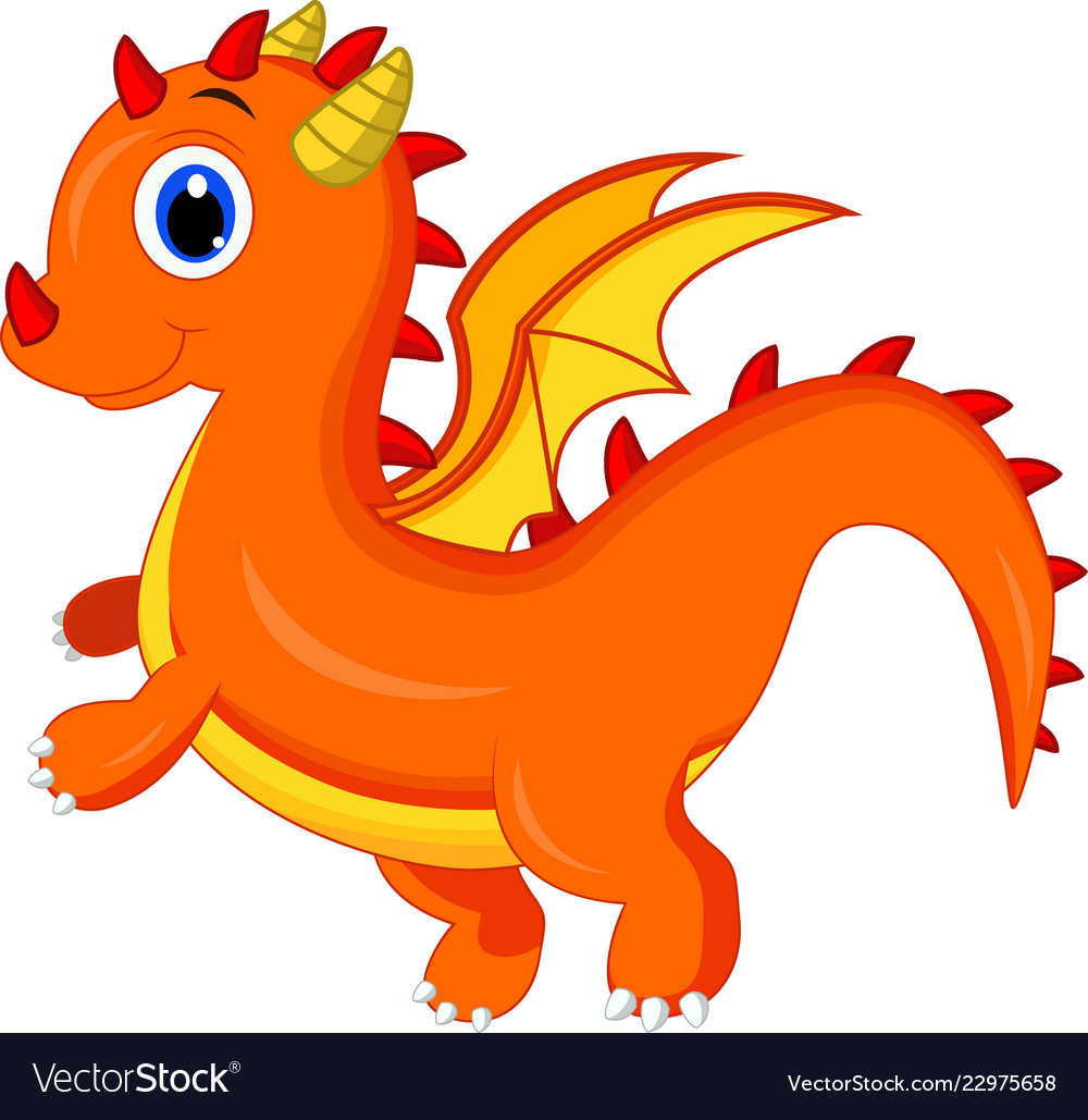 Cute dragon cartoon Royalty Free Vector Image - VectorStock