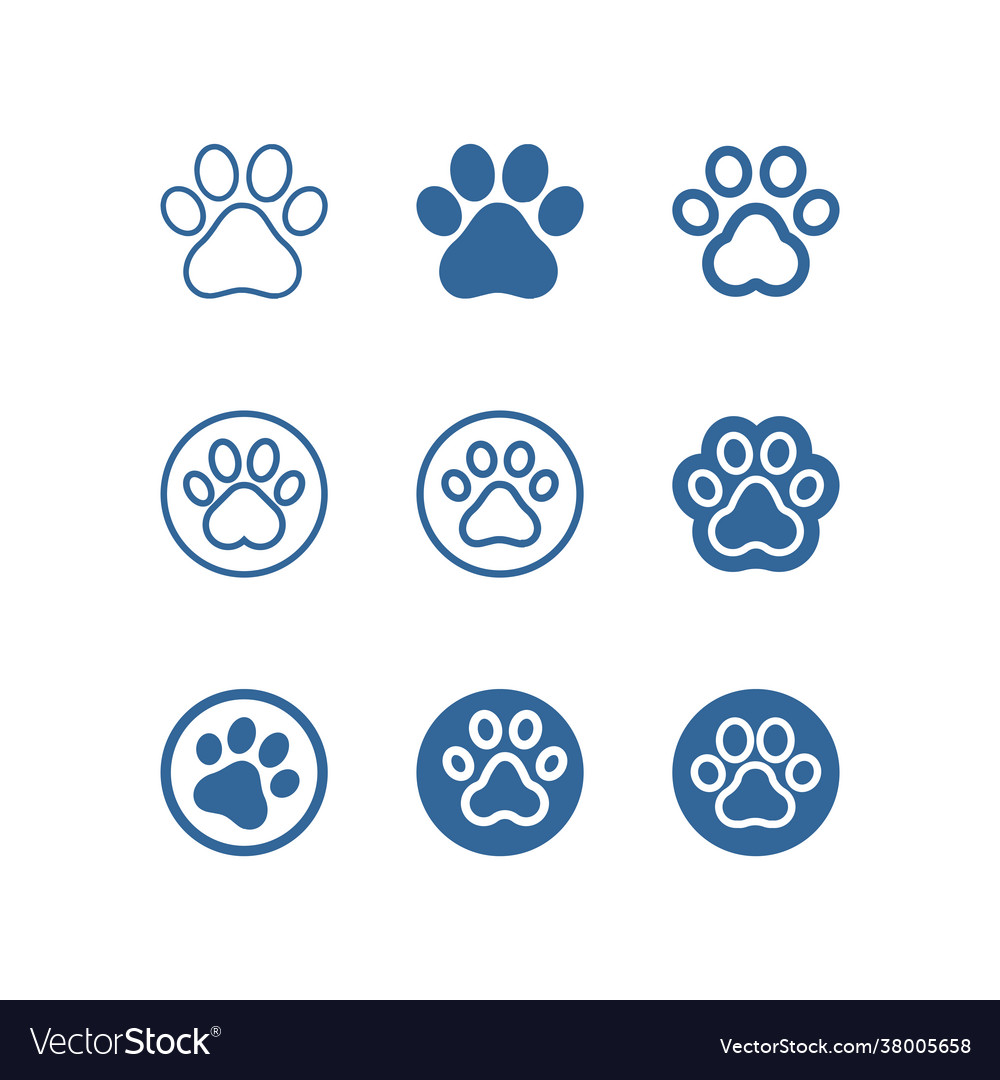 Dog cat paw icon