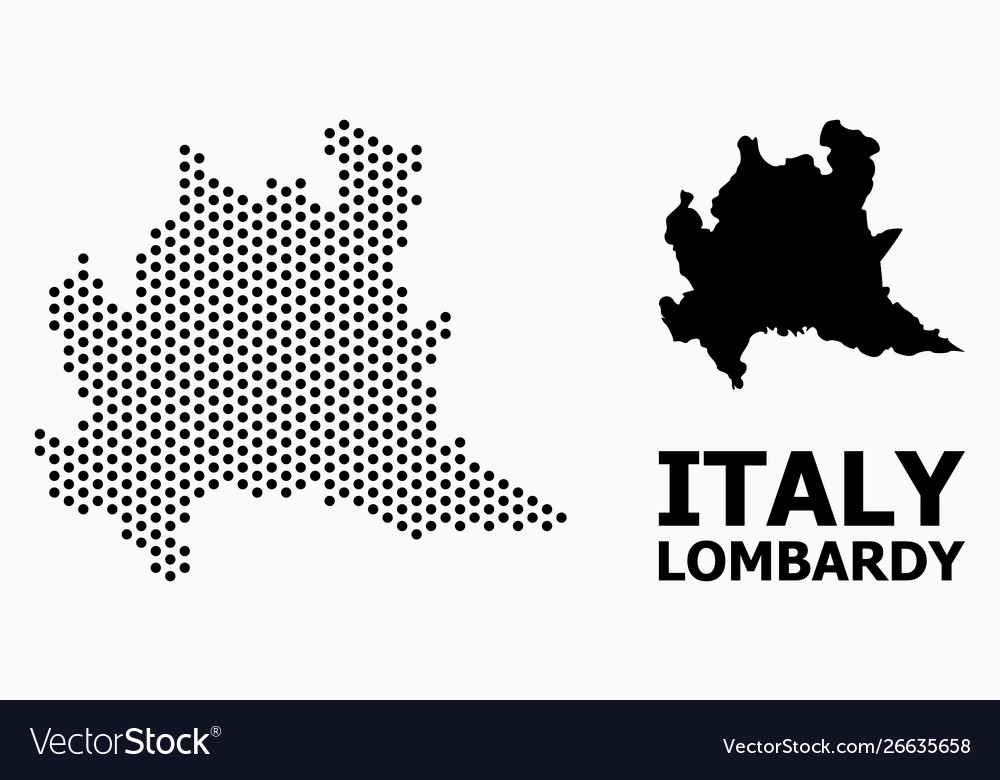 Dot pattern map lombardy region Vector Image Dot pattern map lombardy region