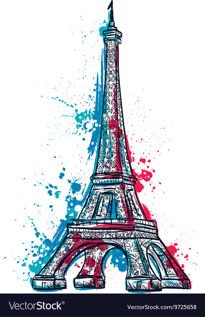 Eiffel Tower Watercolor Splash