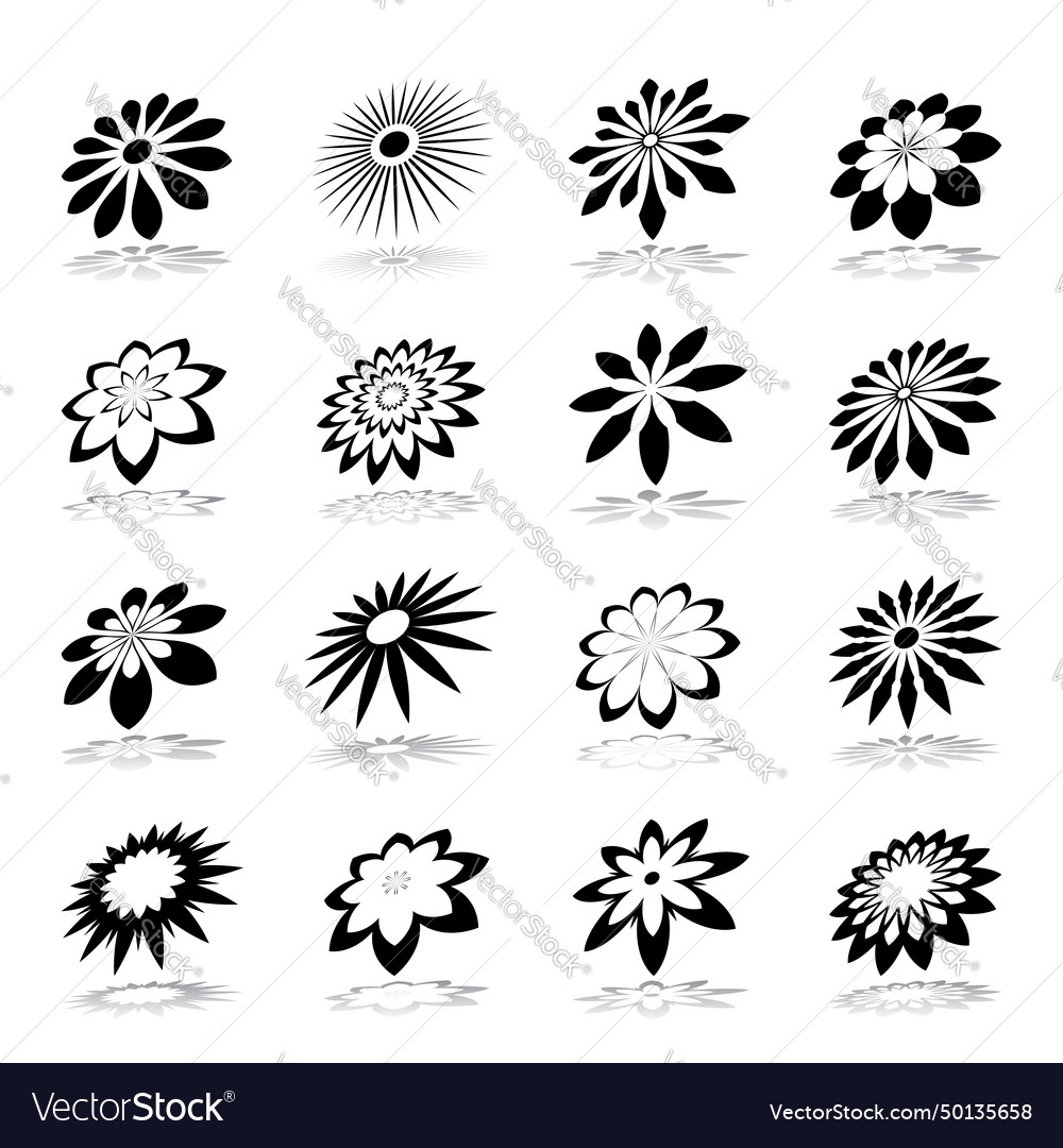 Flower icons set Royalty Free Vector Image - VectorStock