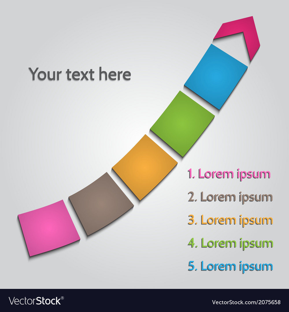 Infographic arrow showing increasing values chart vector image Infographic arrow showing increasing values chart