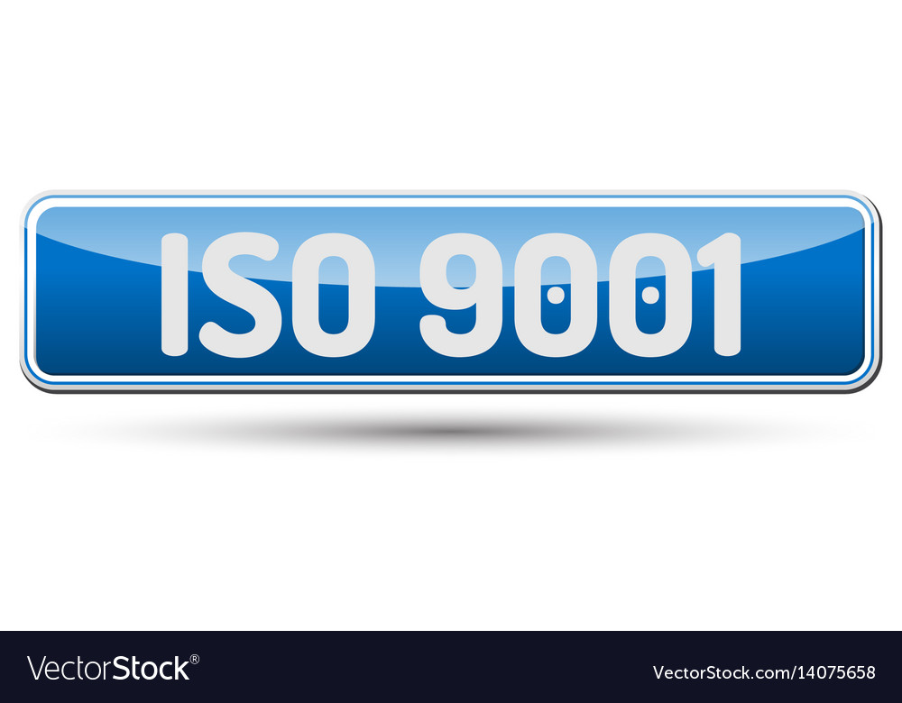 Iso 9001 - abstract beautiful button with text