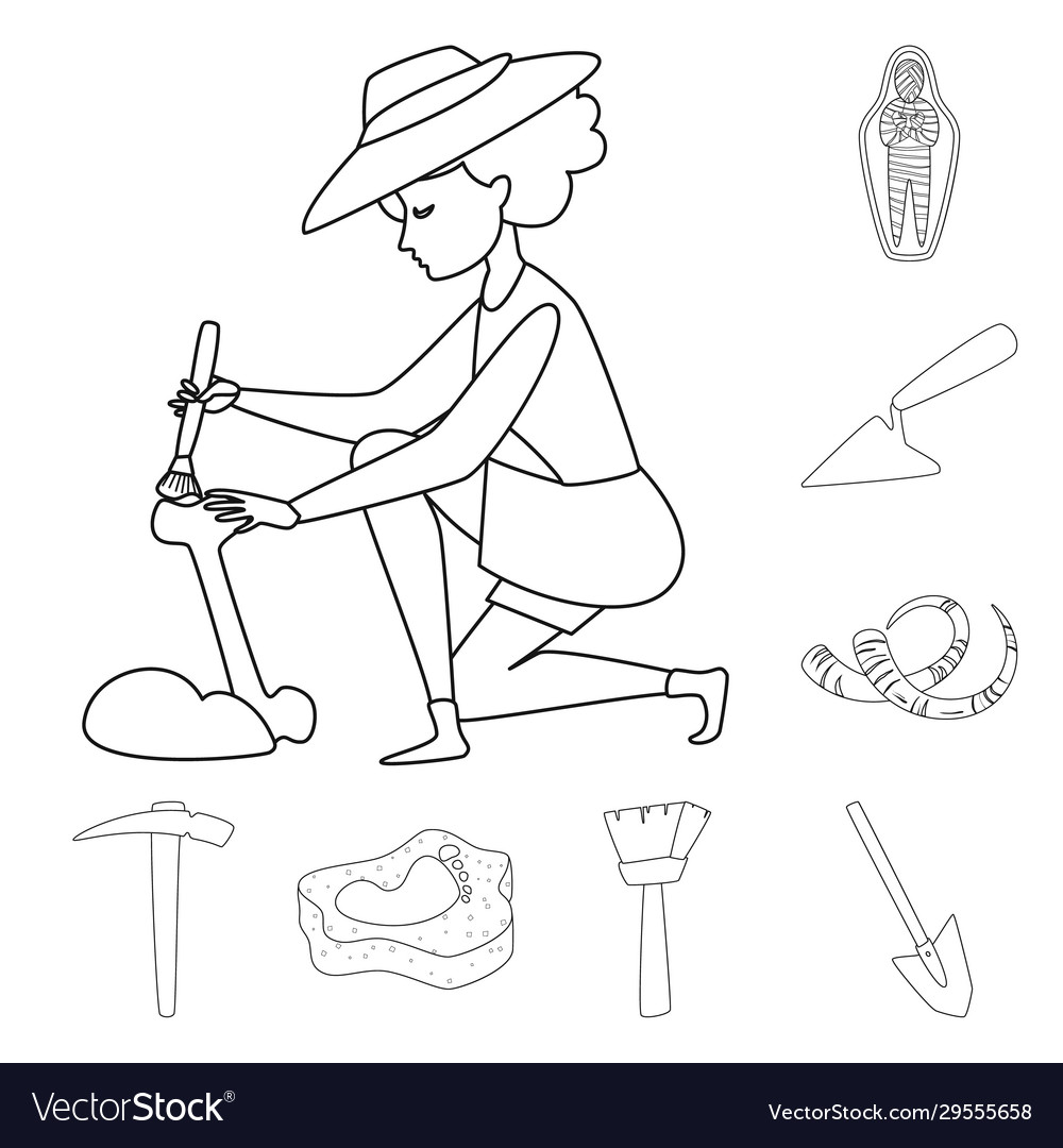 Isolated object story and research symbol set vector image Isolated object story and research symbol set