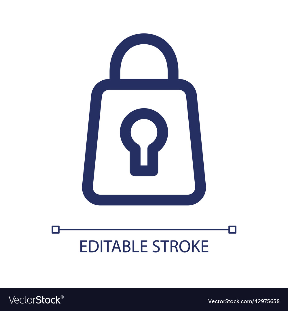 Lock linear ui icon vector image Lock linear ui icon