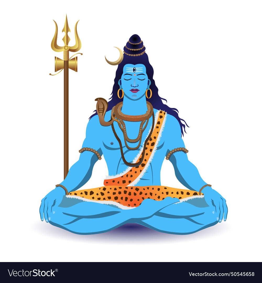 Lord shiva sitting meditation Royalty Free Vector Image