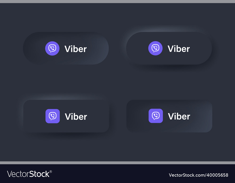 Neumorphic viber logo black neumorphism buttons Vector Image