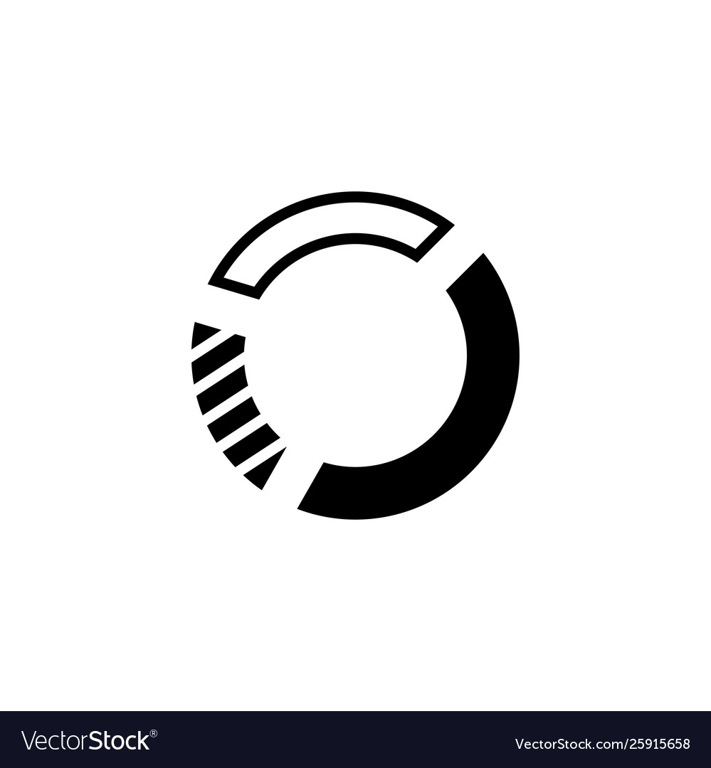 Pie chart icon in flat style for apps ui websites vector image Pie chart icon in flat style for apps ui websites
