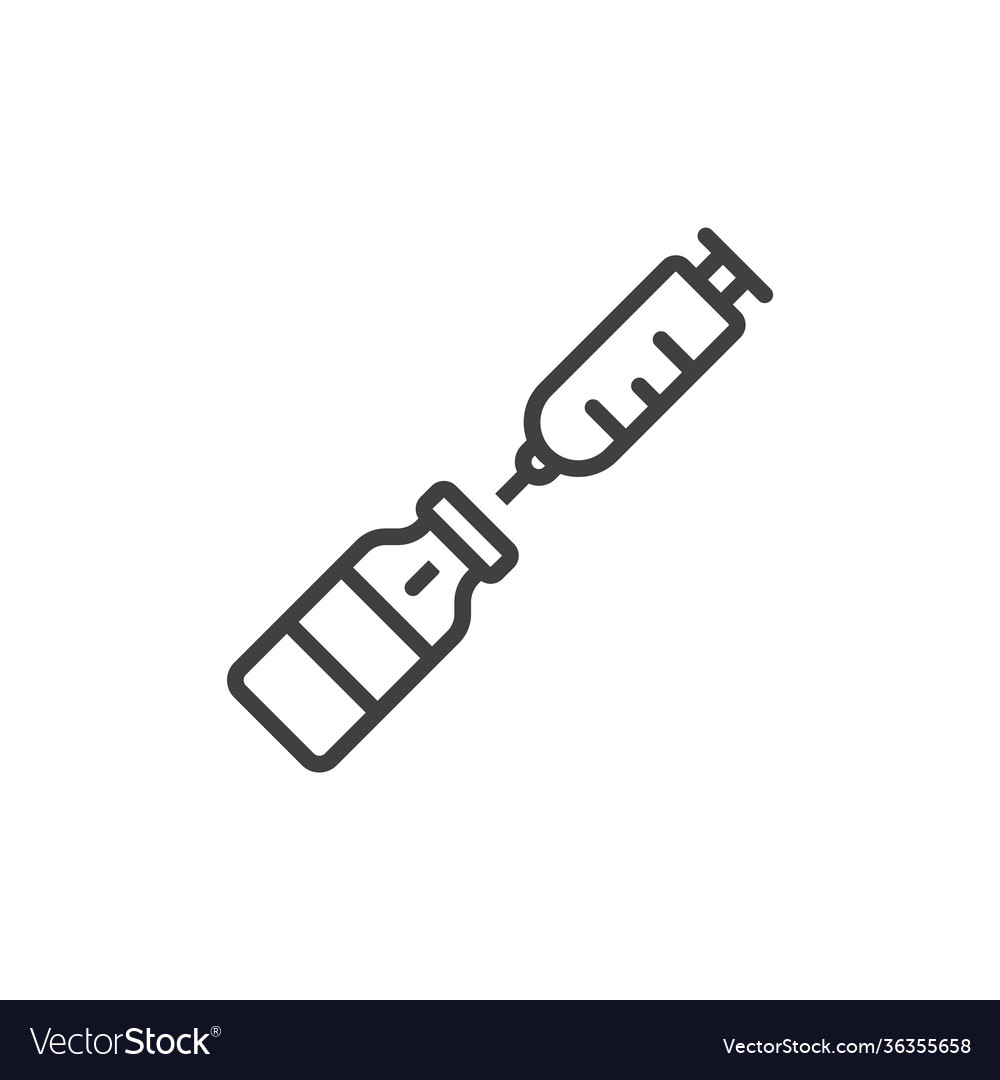 Syringe filling icon from injection vial simple