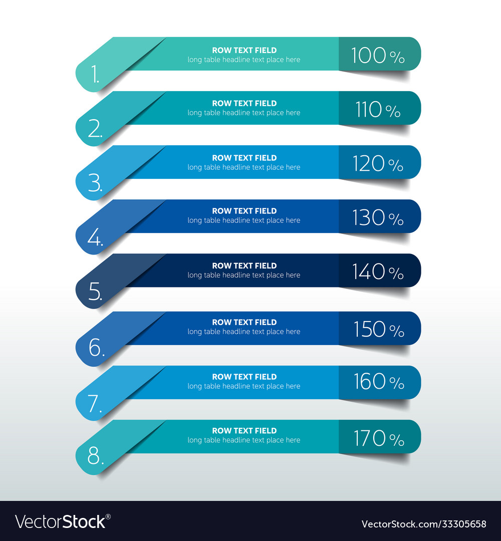 Table schedule design template with 8 row banner vector image Table schedule design template with 8 row banner