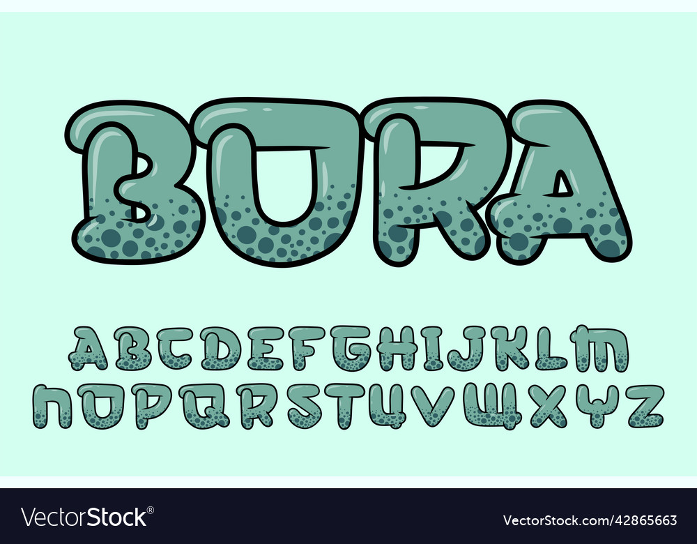 Alphabet dino texture graffity text letters vector image Alphabet dino texture graffity text letters