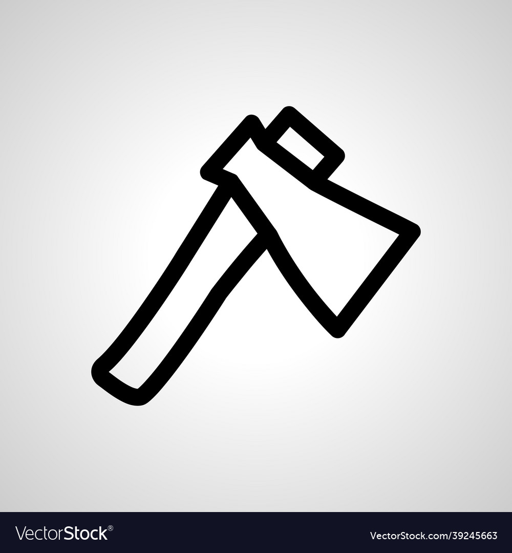 Axe simple line icon isolated Vector Image Axe simple line icon isolated