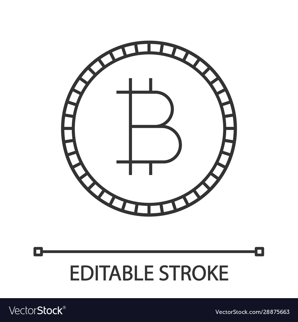 Bitcoin linear icon vector image Bitcoin linear icon