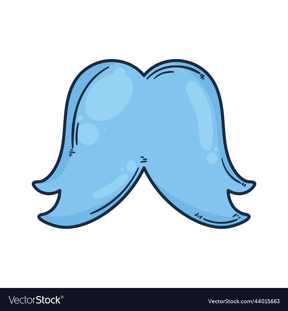 Blue spongy mustache