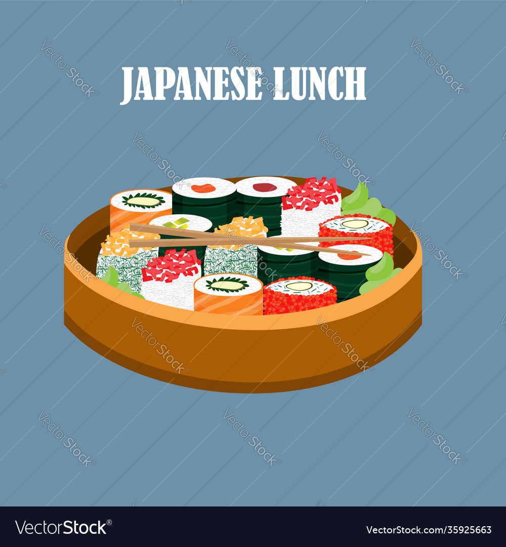 Colorful japanese food concept