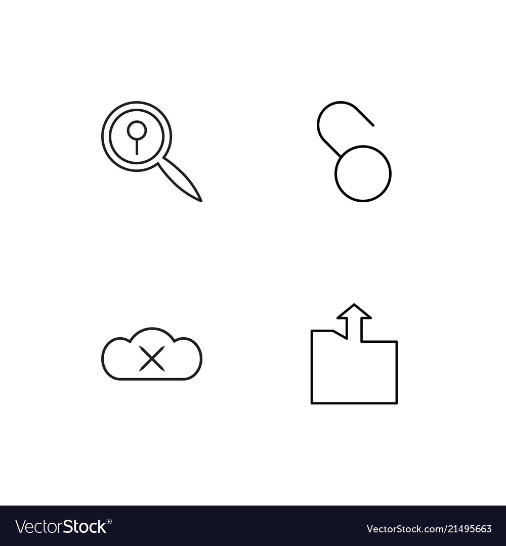 Cyber security linear icons set simple outline