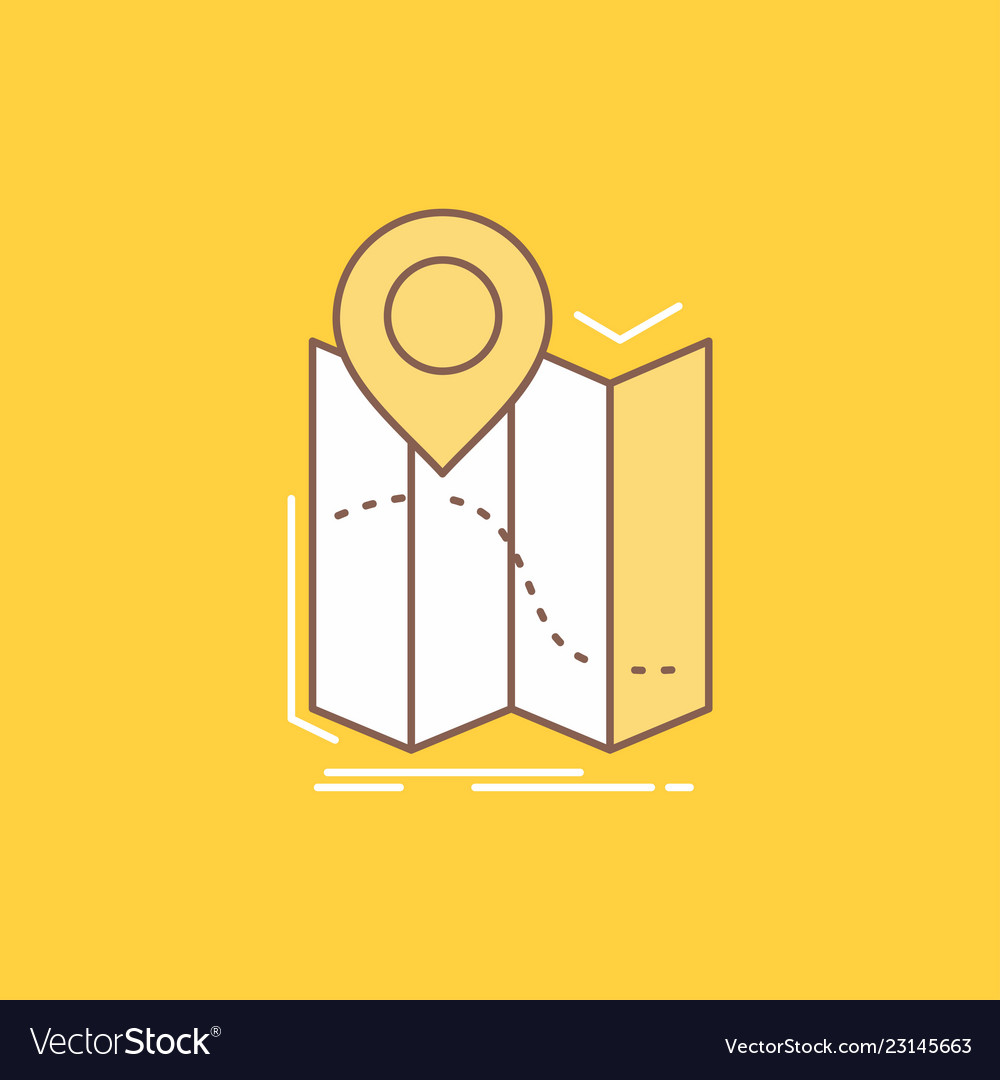 Gps location map navigation route flat line Vector Image Gps location map navigation route flat line