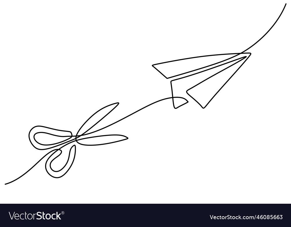Hand drawing one single continuous line vector image Hand drawing one single continuous line