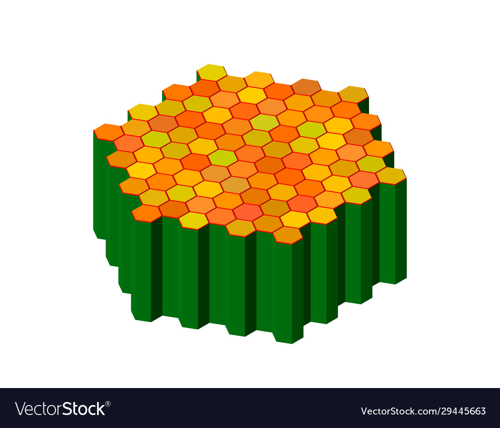 Hexagonal object hexagons isolated on white
