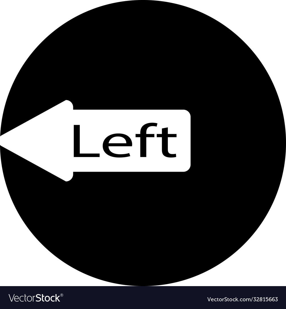 Icon arrow pointer to left flat image