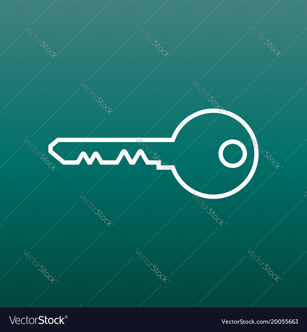 Key icon in flat style on green background unlock