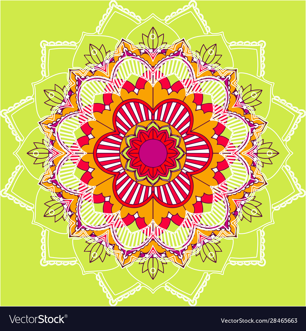 Mandala patterns on green background