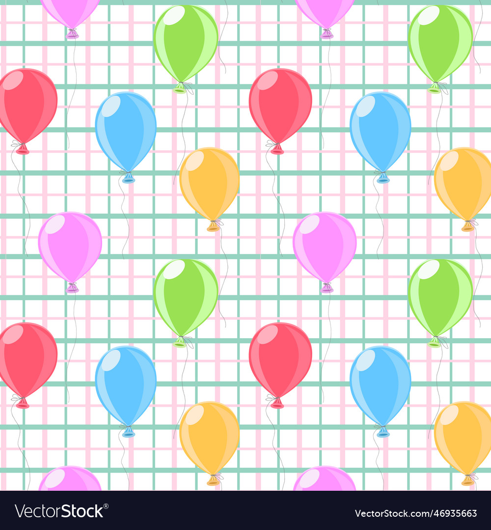 Multicolored balloons in a pattern vector image Multicolored balloons in a pattern