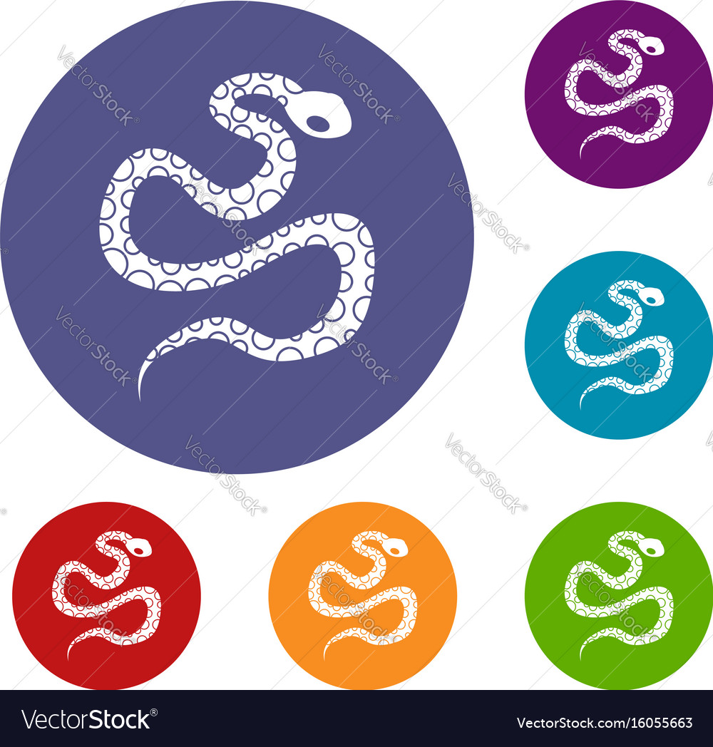 Python snake icons set Royalty Free Vector Image