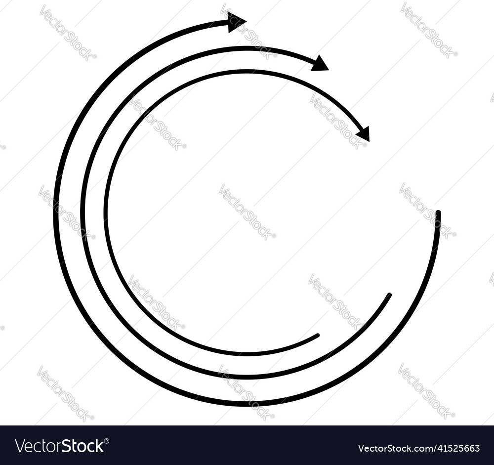 Random circular cycle arrow element spiral vector image Random circular cycle arrow element spiral