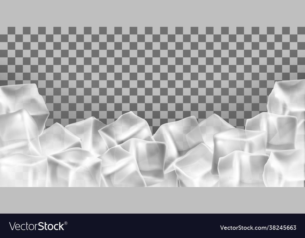 Realistic Ice Cube Frame Border