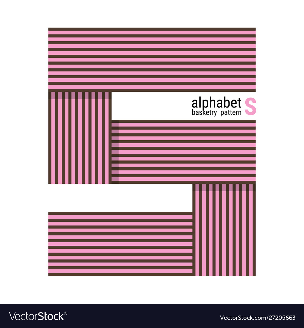 S - unique alphabet design with basketry pattern vector image S - unique alphabet design with basketry pattern