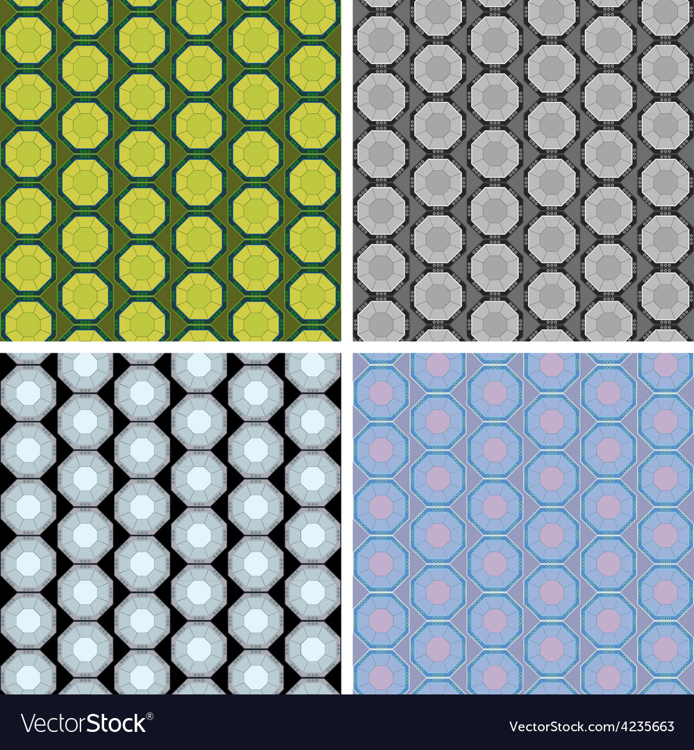 Seamless octagon pattern set