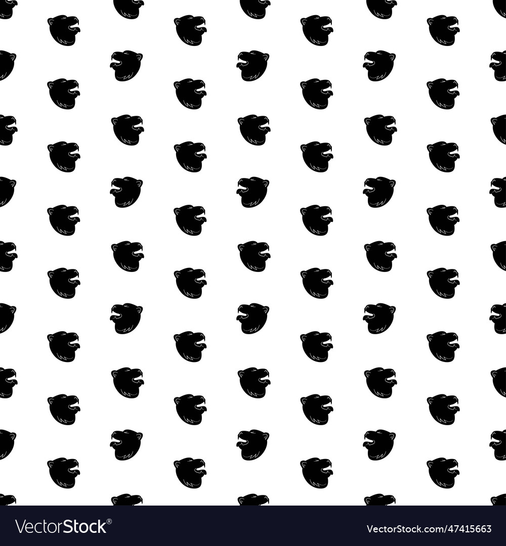 Seamless pattern with bear head silhouette