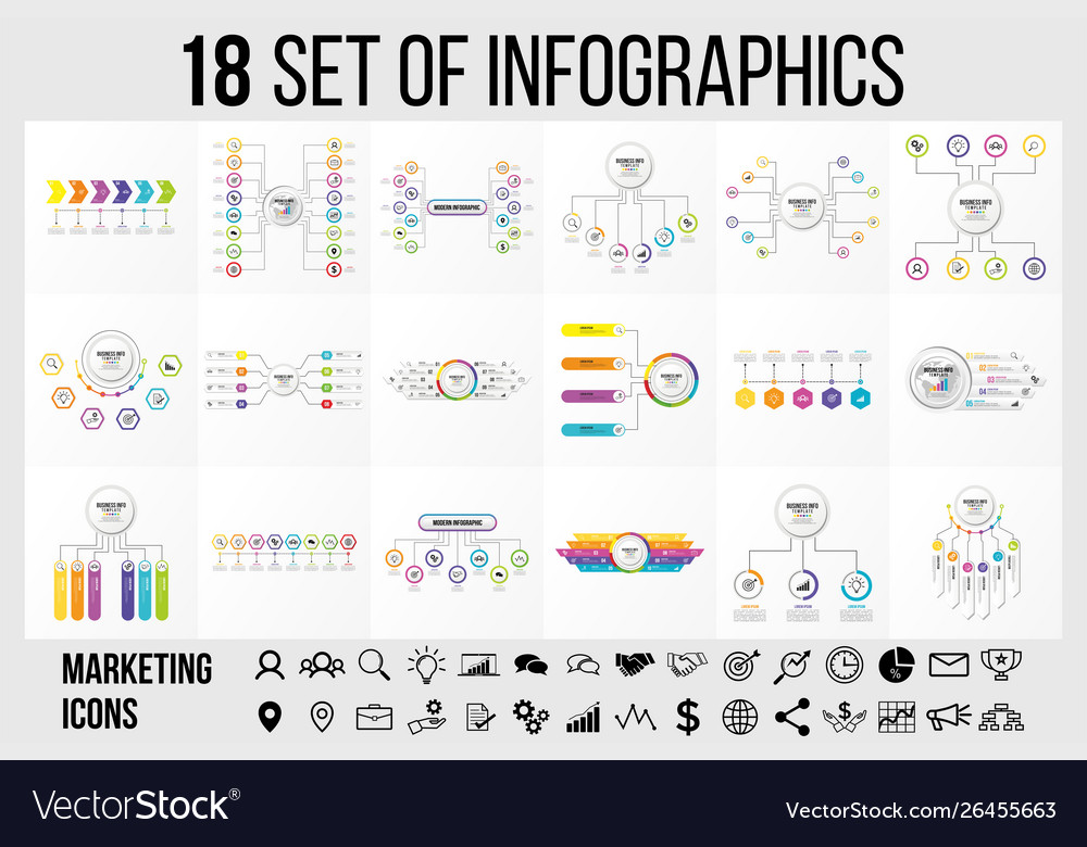 Set of infographics elements design template