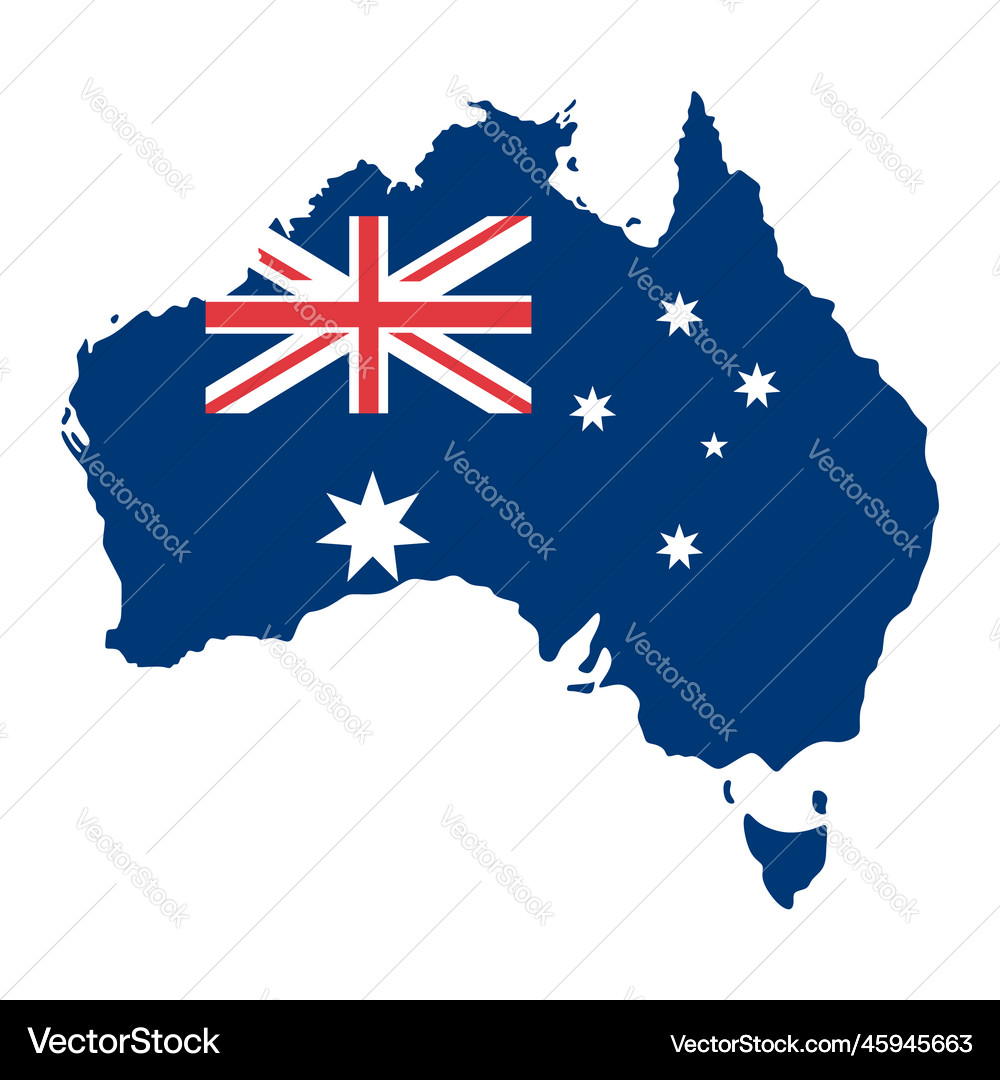 Sticker in form of australia map flat style Vector Image