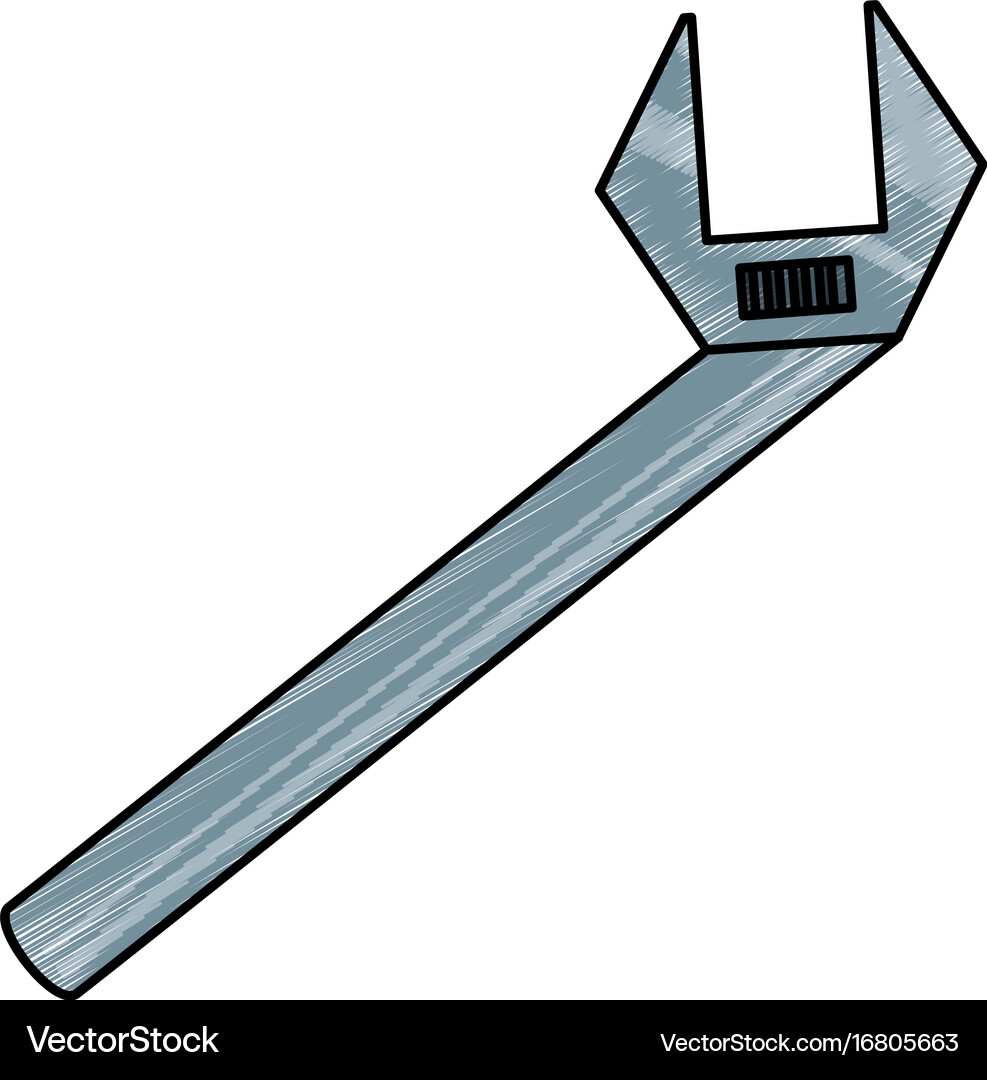 Wrench construction tool Royalty Free Vector Image